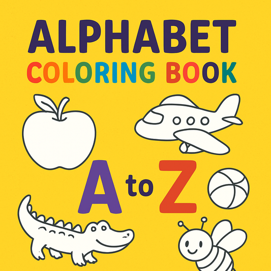 Alphabet Coloring Printable Book for Letter A to Z [26  Pages]