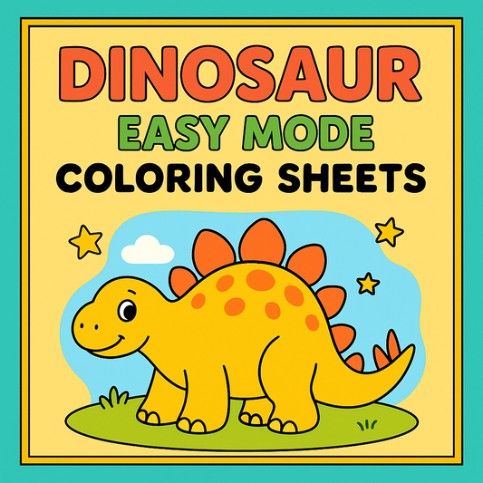 Dinosaur Coloring Printable Sheet [Easy Mode | 3 Sheets]