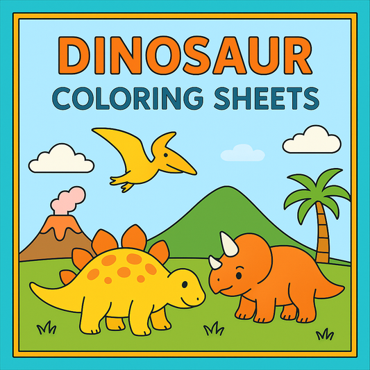 Dinosaur Coloring Printable Sheet [4 Sheets]