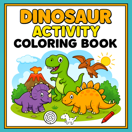 Dinosaur Activity Coloring Book [7 Pages]